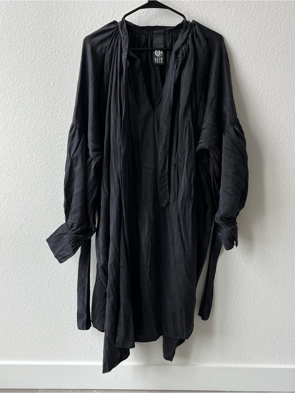 FW19: Alchemist Shirtdress in Silk Charmeuse (Limited Edition), Nuit, dark grey - Picture 4 of 13